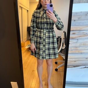 Ganni seersucker plaid dress size 34 EU